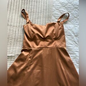 Copper Luxe Satin Corset Bridesmaid Dress!